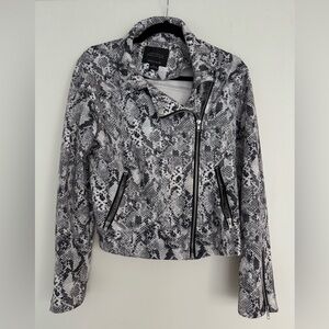 Sanctuary Snakeskin Print Moto Jacket